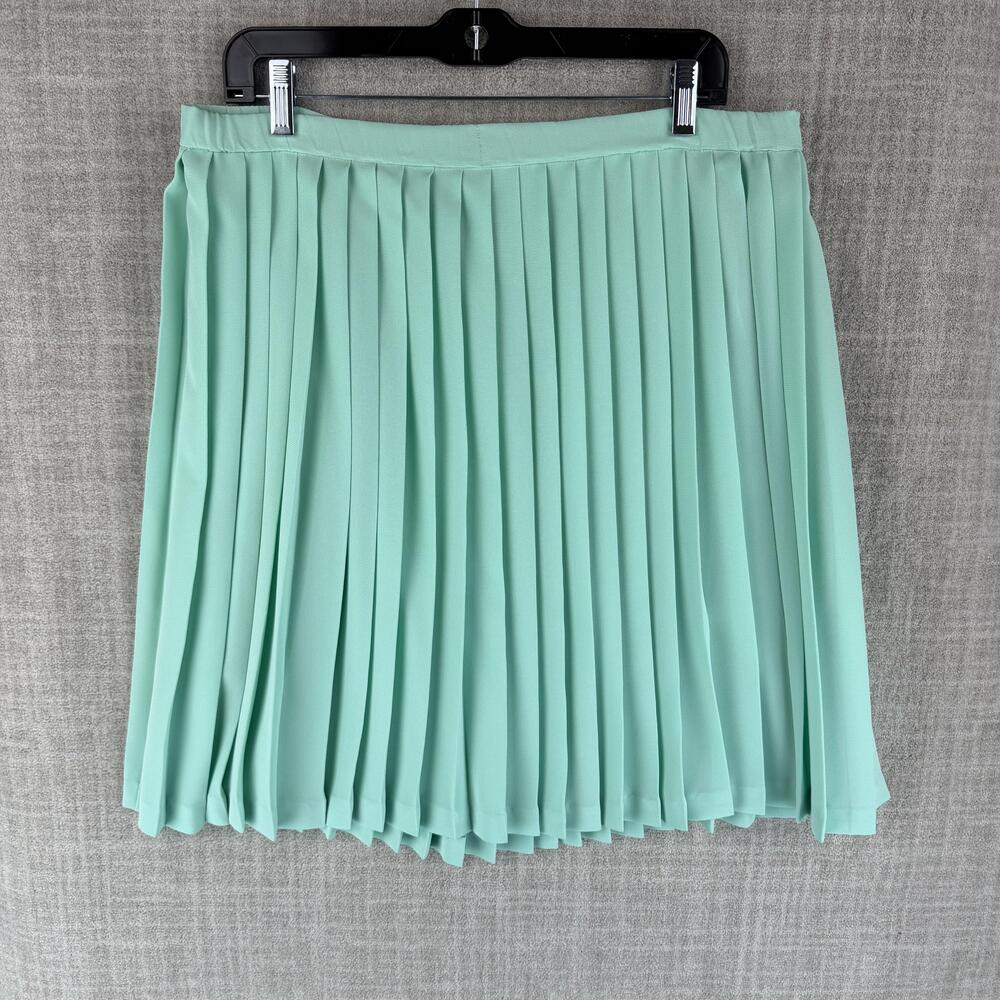 Da-Rue Of California Skirt Womens 6 Green Pleated Knee Length Chiffon Ruffle